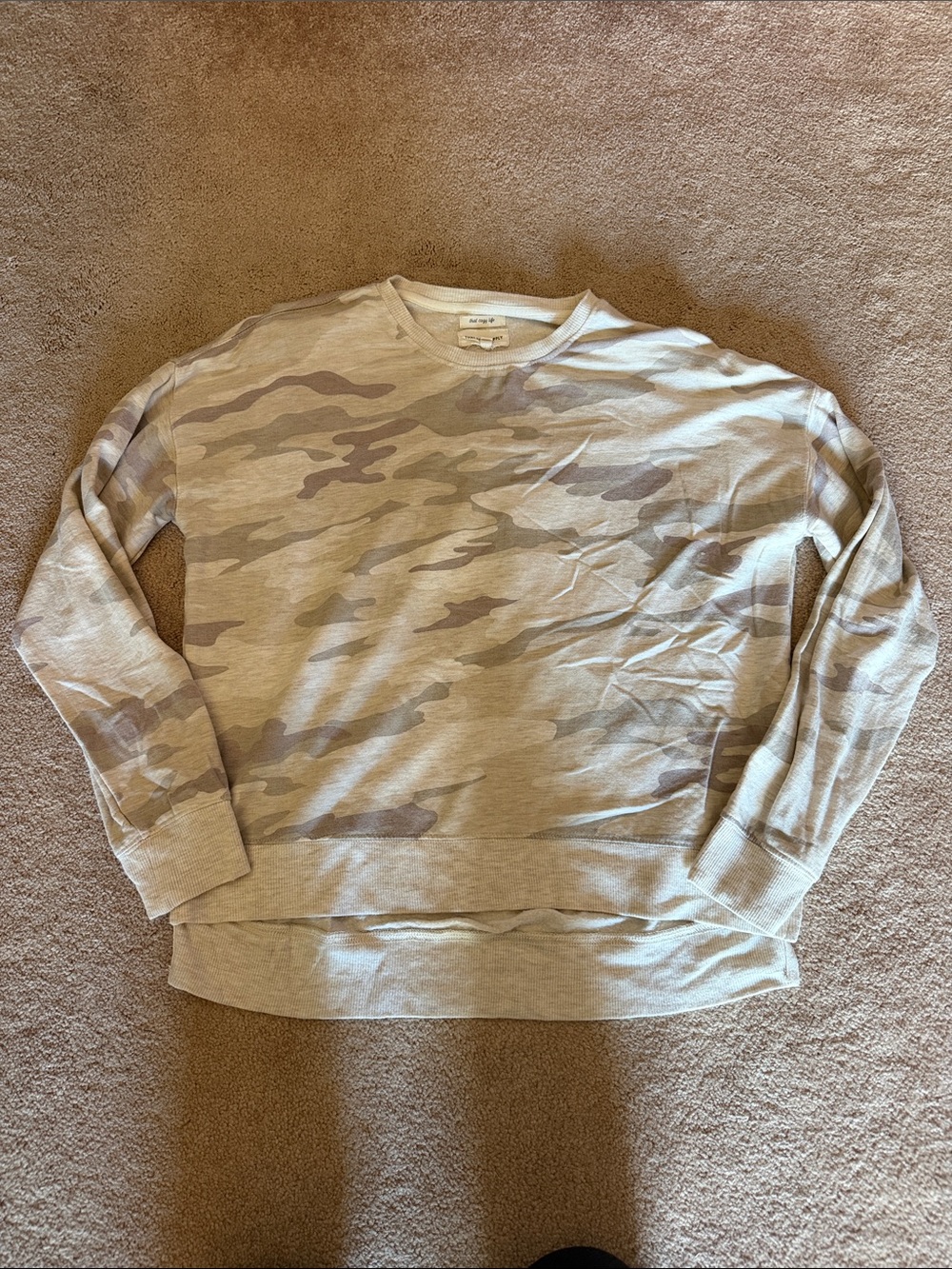 Thread & Supply Neutral Camo Scoopneck Sweater